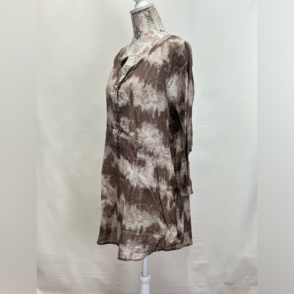 🛍️COLDWATER CREEK brown tie dye tunic top size L. - Picture 4 of 12